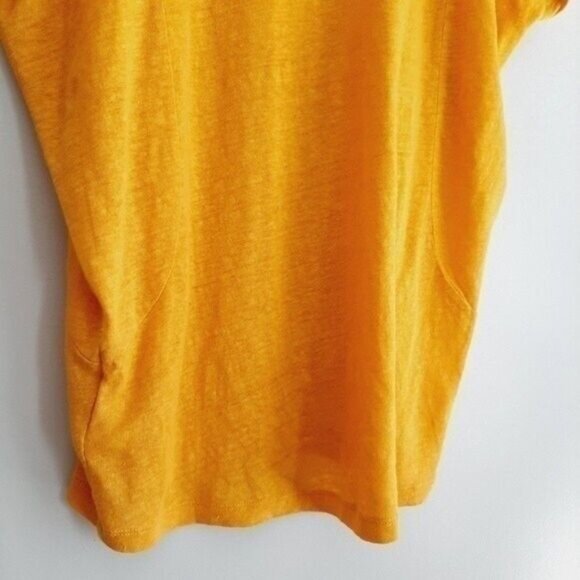 NUMPH 100% Linen Soft Yellow Blouse with Metal Heart Studs Sz S - Picture 9 of 12